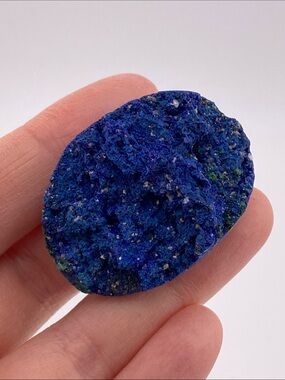 Natural Blue Azurite Druzy Raw Crystal Cluster Statement Ring